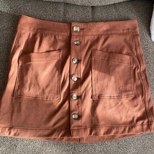 American Eagle Button-Front Brown Skirt